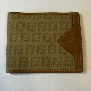 Fendi canvas and leather bifold wallet